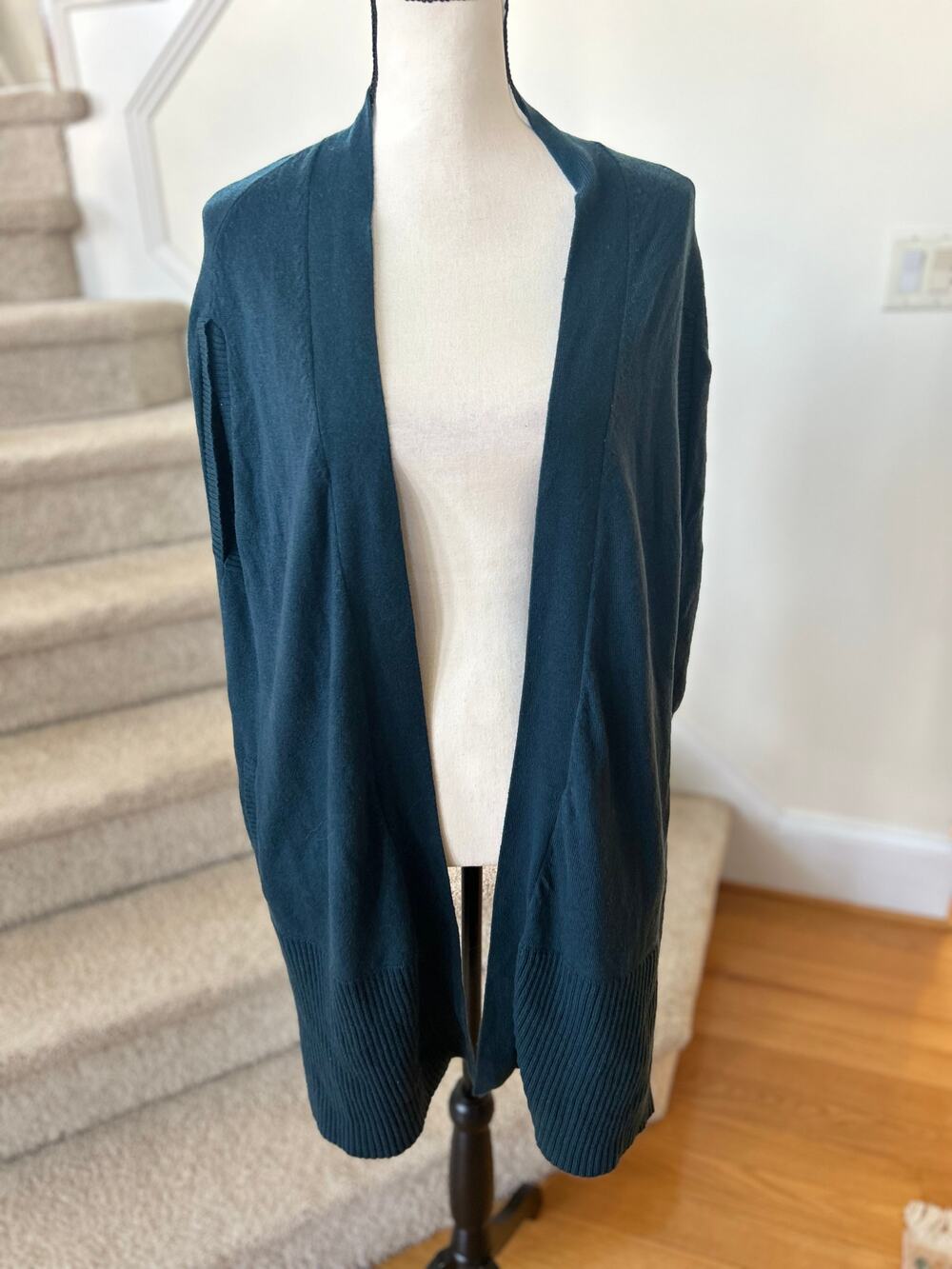 Diane Von Furstenberg Dark Green Wool Cashmere Cape Cardigan